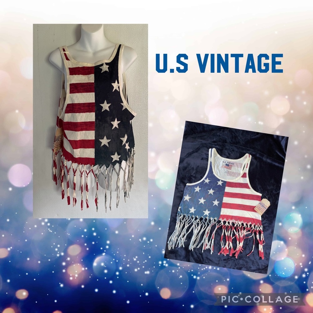 U.S Vintage American Flag crop-top